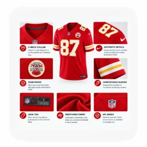Details For Travis Kelce Chiefs Red Vapor Jersey