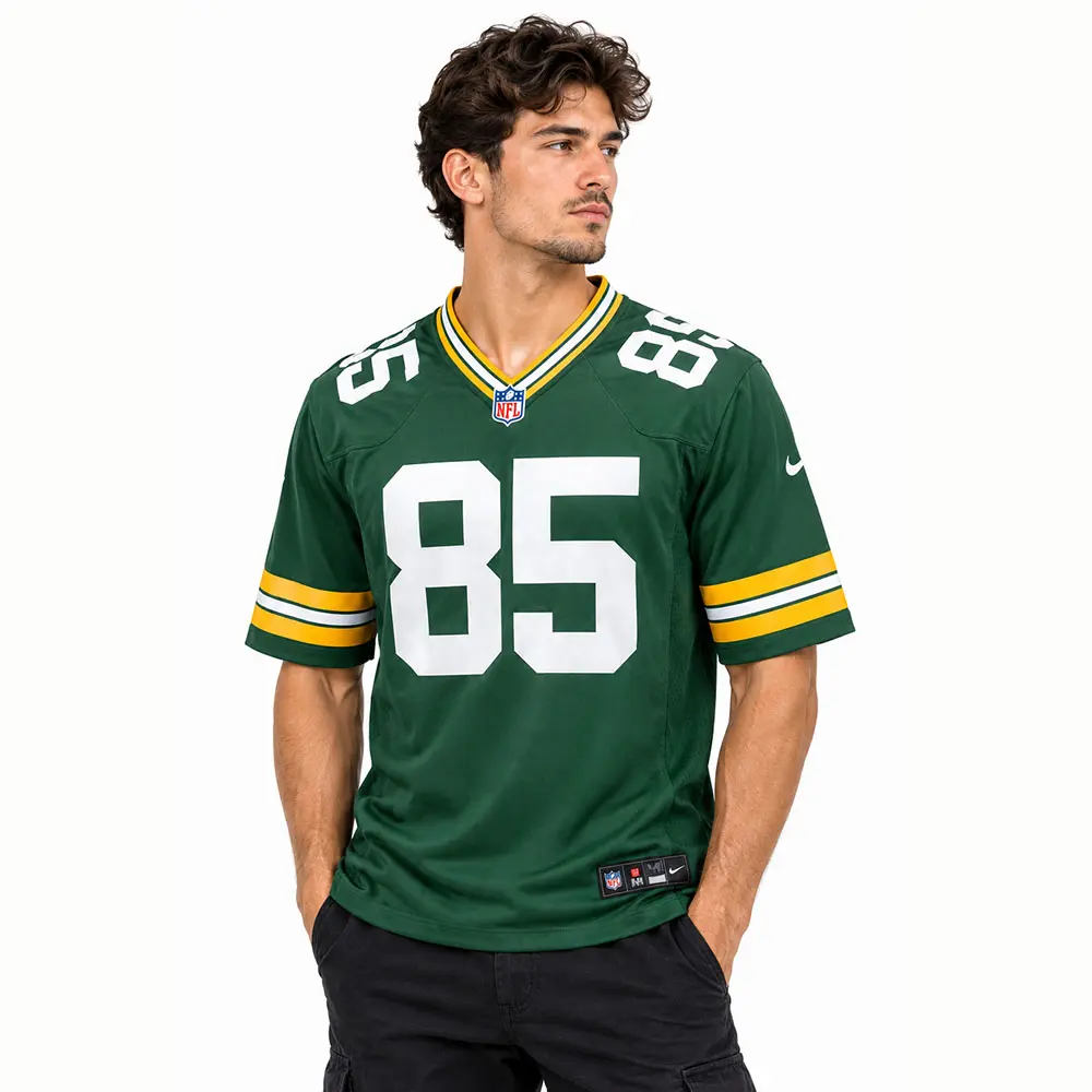 View For Tucker Kraft Green Bay Packers Green Game Jersey View For Tucker Kraft Green Bay Packers Green Game Jersey